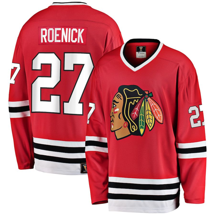 Men Chicago Blackhawks 27 Jeremy Roenick Fanatics Branded Red Premier Breakaway Retired Player NHL Jersey